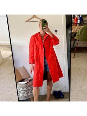 AMERICAN VINTAGE VALMELINE OVERCOAT RED ORANGE WOMENS LARGE